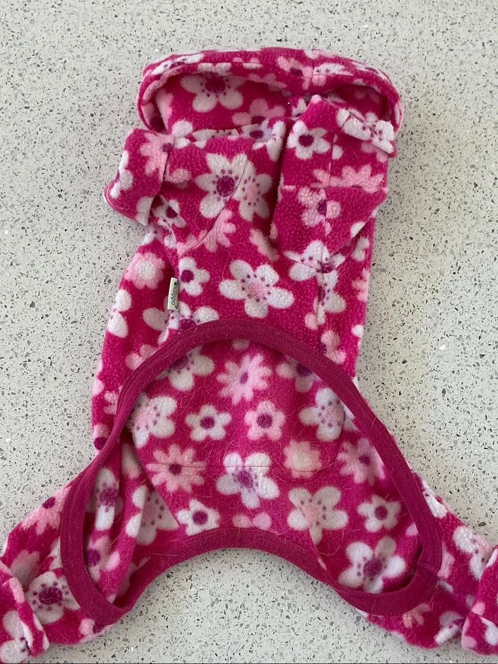 Cozy Pink Floral Fleece Dog Pajamas